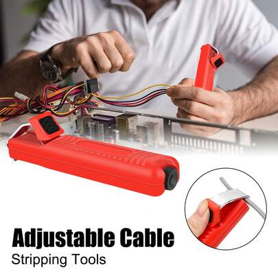 سكين كابل أداة تقشير الأسلاك مقبض بلاستيكي قطر 8-28 مم سكين كهربائي قابل للتعديل لتقشير الكابلات