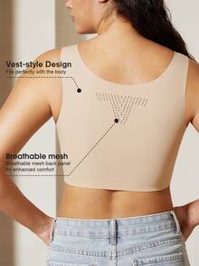 Women Chest Compression Top, Seamless Minimizer Bra Camisole, Adjustable To Reduce Bust Outline, Shapewear Bodysuit