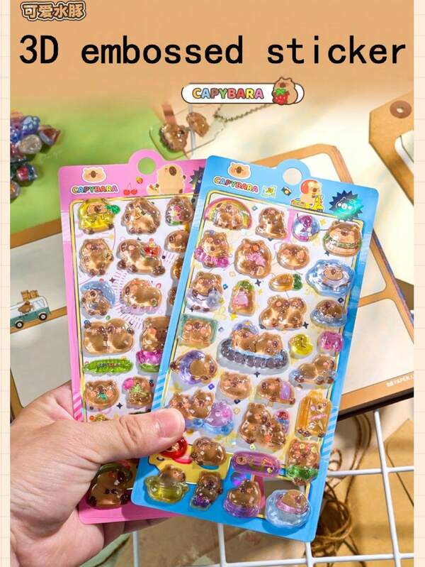 Wiederverwendbare 3D Harz Aufkleber - gemischte Farben, selbstklebende DIY Bastelaufkleber für Kunst & Handwerk