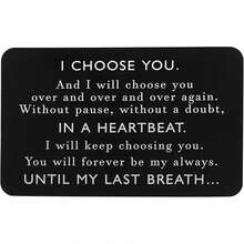 Niepowtarzalna karta do włożenia do portfela "I Choose You" – idealny prezent na rocznicę dla mężczyzn! Walentynki