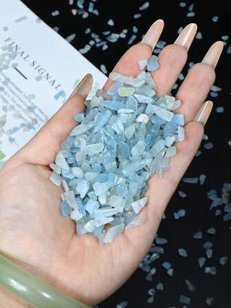 Natural Aquamarine Gravel, Polished Aquamarine Gravel, Fish Tank Decorative Stone, DIY Jewelry Accessories