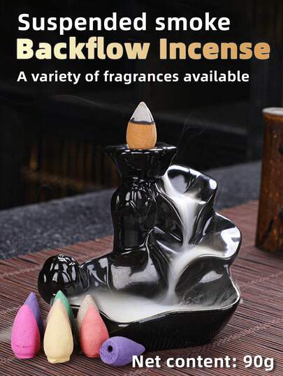 90g Auténtico incienso de madera de agar natural con flujo inverso, fragancia rica y elegante, sin humo ni asfixia, suave y de larga duración. Aromaterapia, purificación del aire, relajación del sueño. Regalo ideal para amigos, hogar, oficina, interior.