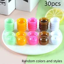 40pcs Plastic Miniature Food Play Bowls Scene Model Decorative Accessories DIY Dollhouse Miniature Kitchen Utensils Small Bowls Toys Christmas