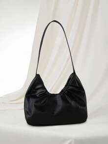 Clariva Elegant Fashion Shoulder Bag, New Spring/Autumn Solid Color Pleated Fresh Handbag With Underarm Feel Christmas Gifts