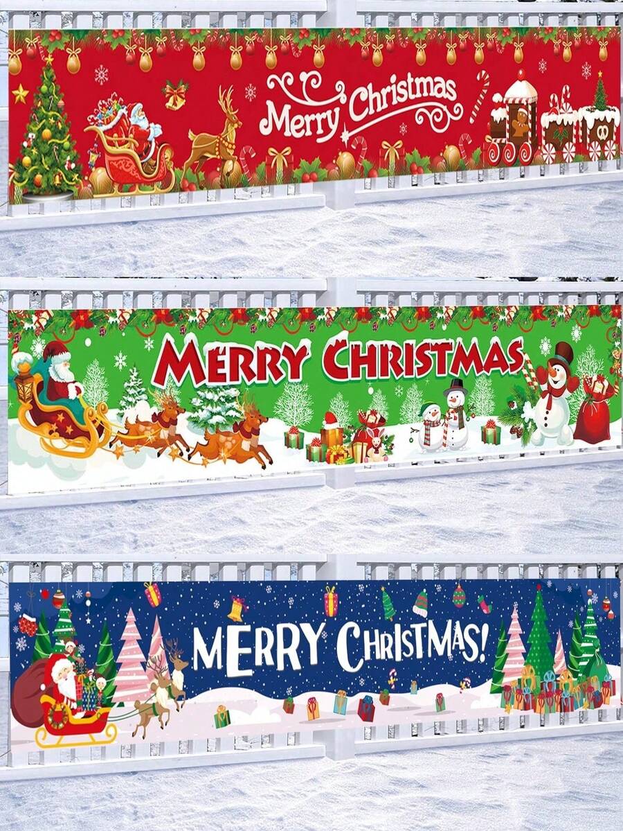1 لافتة عيد الميلاد كبيرة الحجم، تصميم رجل الزنجبيل وقطار عيد الميلاد وأيل الرنة وسانتا كلوز والثلجي وشجرة عيد الميلاد، قماش خلفية عيد الميلاد، ديكورات عيد الميلاد للمنزل، ديكور حفلة عيد الميلاد، ديكور جدران غرفة عيد الميلاد، ديكور سياج خارجي عيد الميلاد، هدايا عيد الميلاد، ديكور شتوي، زينة عيد الميلاد، 2026 رأس السنة الجديدة