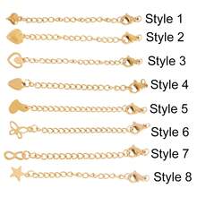 10件装不锈钢超长尾龙虾扣延长链手链项链首饰制作配件 - 尾鏈(10件) - 查看 2