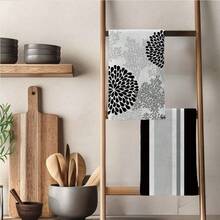 MEMNUN 2入組極簡黑白灰幾何花卉印花廚房抹布 40*60cm/45*70cm 超細纖維柔軟洗碗布 手巾 家居裝飾 廚房裝飾 烹飪烘焙茶巾 廚房配件 可機洗 清潔用品 適合餐廳廚房日常裝飾與禮品 全季節適用 - 彩色 - 查看 8