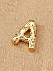 1pc Fashionable & Cute Cheese Design Letter Beaded Pendant Necklace, Elegant & Versatile For Women - Yellow Gold - View 30