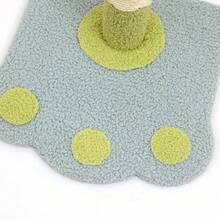Multi-Color Cat Scratching Post – Cute Flower & Paw Design Tower With Pom Ball Toy, Soft Carpet Base, Fun Cat Accessory - 藍色 - 查看 6