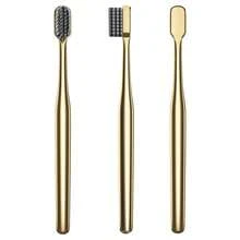 Gold Plated Luxury Toothbrush Soft Bristles Toothbrush Travel Toothbrushes For Adults Limited Luxury Gold Plated Toothbrushes{Inchcolor_nameinch:InchGoldGreyinch} - GoldGrey - 查看 7