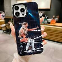 Custodia per telefono compatibile con Liv Morgan W-WWE, adatta per modelli 16, 15, 14, 13, 12, 11, Pro, Max, Plus, Mini, XS, SE, con paraurti rigido opaco nero anti-caduta. Custodia compatibile con modelli 17, 17 Pro, 17 Pro Max.