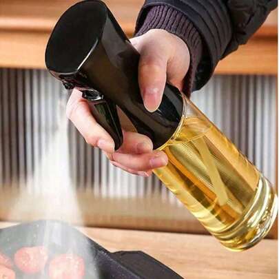 Shein Unisex Multicolor Press-Type Oil Spray Bottle, Household Seasoning Bottle, Dust-Proof Oil Control Bottle, Kitchen Air Fryer Oil Mist Bottle, Refillable Spray Bottle Wit