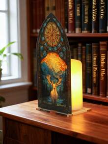 1 buah Dekorasi Rak Buku Jendela Kastil Gotik, Tempat Lilin Rusa Akrilik, Pajangan Perpustakaan, Dekorasi Sudut Baca Misterius, Cocok Untuk Rumah, Ruang Belajar, Rak Buku, Kantor, Dirancang Untuk Pecinta Buku (Lilin Tidak Termasuk) - MultiWarna - View 7