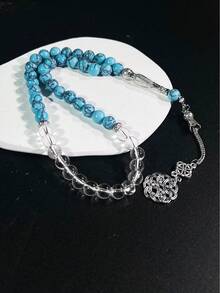 1串穆斯林绿松石念珠，融合伊斯兰文化与工艺，适合祈祷和日常佩戴，高品质宗教用品 - 彩色 - 查看 5