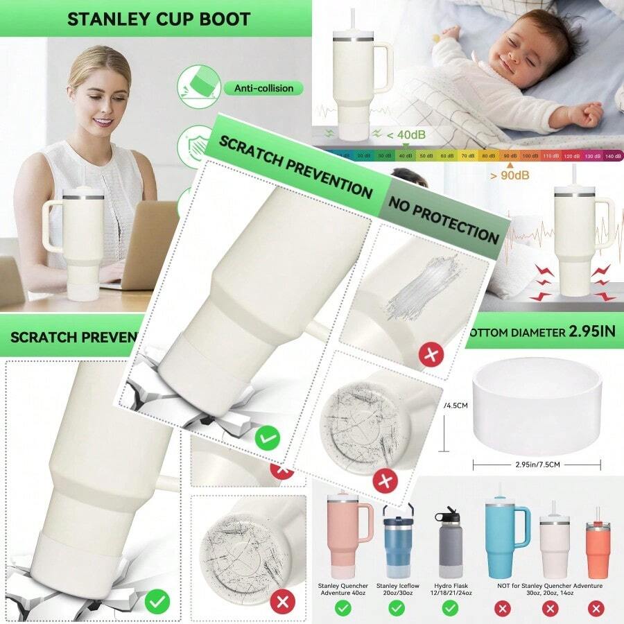 PICcircuit 2PCS For Boot Silicone Bottom For Adventure 40oz 30oz IceFlow 20oz 30oz Bottlefor Hydroflask Tumbler 1224oz For Cup Accories Avoid ScratchesNoise - Trong sáng - Xem 1