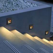 4lampara Led Escalera Pared Cortesía Empotrable Foco 3w Ip65 - Negro - Ver 1