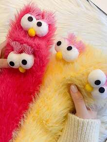 1双/2双女士新奇袜子，船袜，节日袜，卡通袜，毛绒袜，礼品袜，短袜，大眼睛袜，可爱袜，保暖袜，花式袜——适合日常穿着、节日庆典和派对等各种场合，舒适保暖。 - 彩色 - 查看 3