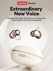 Lenovo RS102 Elegant Open-Ear Bluetooth Headphones, Directional Sound, Surround Sound, High-Quality Audio, Long Battery Life, Suitable For Running, Sports, Calls, Noise Cancellation, Comfortable Fit, Compatible With Smartphones And Computers - 紫色 - 查看 2