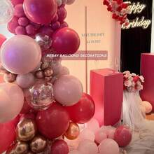 146-Piece Balloon Garland Kit With Latex Balloons In 18", 12", 10", And 5" For Party, Wedding, Birthday, And Graduation Decorations. - Trending, Best Seller, New Arrival, Party Supplies, Elegant Decor, Party Decoration, Wedding & Birthday - pink, black - 查看 5