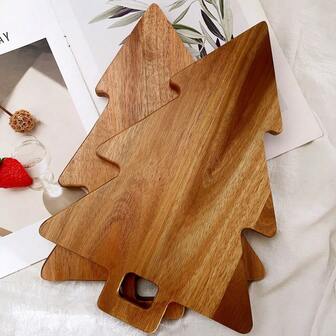 Creative Tray, Permanent, Christmas Tree Plate, Christmas Decoration, Snacks, Candies, Treats, Fruit Serving Platter, Wooden Cheese Board, Suitable For Desserts, Fruits And Coffee, Elegant Halloween, Thanksgiving, Christmas, Easter Service Platter, Christmas Decor Gift Idea, Party Favor, Autumn Home Decor