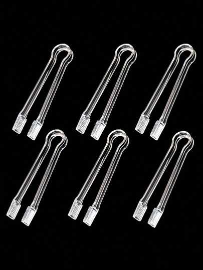 5 قطع ملقط بلاستيكي شفاف للمقبلات والبوفيه وخدمة الطعام، ملقط إعادة الاستخدام للسلطات والجليد والحفلات والمناسبات والمطاعم ومقاهي الشاي بعد الظهر والحلويات والطبخ وتزيين الحفلات والمناسبات المدرسية