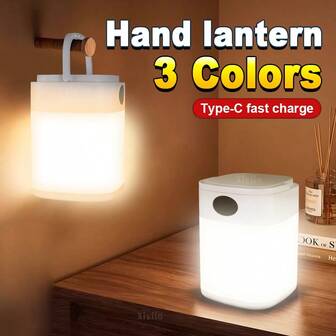 European Style White LED Rechargeable Desk Lamp With Touch Sensor And Remote Control, Smart Table Lamp For Bedroom Decoration, Night Light, Dormitory Study And Reading, Outdoor Camping Hangable