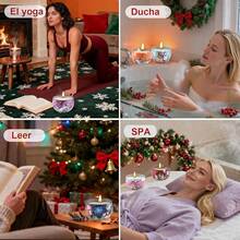 Velas Aromáticas de Soja 100% Pura - Juego de 16 en Lata con Diferentes Aromas para Relajación, Meditación y Yoga - Regalo para Mujer en Cumpleaños o Aniversario - Rojo - Ver 6