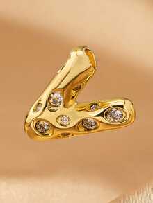 1pc Fashionable & Cute Cheese Design Letter Beaded Pendant Necklace, Elegant & Versatile For Women - Yellow Gold - View 17