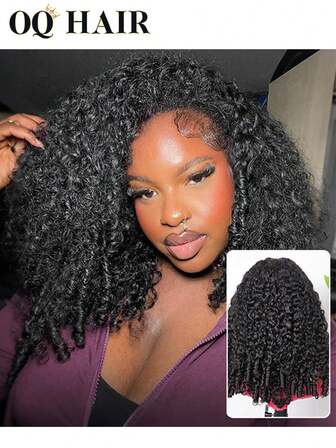 OQ Hair New In Burmese Curly Half Wig InvisiFit Strap Human Hair Wear Go Glueless Wig For Beginners 3 In 1 Half Wig 180% Density 16-28 Inches Wear Go Half Wig With Elastic Drawstring Seamless Flip Over Wig