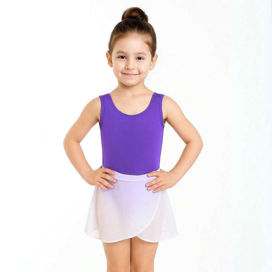 Girls' Leotard Tank Top Uniform Ballet Jazz Gymnastics Colorful 04 To 14 - Purple - View 1