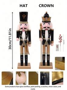 Weihnachtsdekoration Holz-Nussknacker Ornamente, kreative Puppen-Soldaten Weihnachtsdekorationen, Weihnachts-Holzkönig und Soldaten Nussknacker, Schwarznuss Soldaten Anhänger Nussknacker Hängende Ornamentfiguren, Weihnachtsbaum Dekorationen, geeignet für Festpartys, Weihnachtsfeiern, Weihnachtsgeschenke, Weihnachtsdekorationen, Szenendekorationen, Feiertags-Heimdekoration, Winterraumdekoration für Neujahr