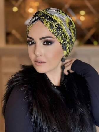 1 pezzo Foulard da donna in stile retrò francese, di lusso leggero, con motivo, che trasmette un'aria di temperamento