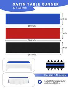 1-6 chiếc khăn trải bàn bằng vải satin đỏ, khăn trải bàn bằng lụa mềm mịn, khăn trải trang trí ghế 12inx108in, trang trí phòng, trang trí bàn ăn, hoàn hảo cho tiệc, đám cưới, tiệc chiêu đãi, giáng sinh - Nhiều màu - Xem 10