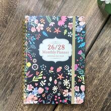 Floral Pattern 3-Year Planner 2026-2028, Thick Paged Agenda With Gratitude Diary & Goal Tracking Journal - màu đen - Xem 1