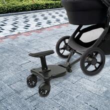 Universal 2-In-1 Stroller Board With Detachable Seat, Stand Or Sit Ride-On Board For Most Strollers, Adjustable & Easy Install, Holds Kids Up To 55.11lbs - Black - View 4