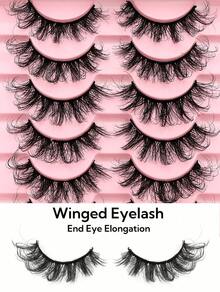 10 Pairs Of DD Russian Curl Holiday Eyelashes, High Curl, Thick And Bold Full Eyelash Extension - 尖尾漫畫款 - 查看 3