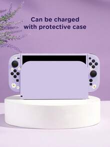 Flower Pattern Case Compatible With Switch,Can Be Installed In The Dock Without Removing The Protective Case - Multicolor - View 10