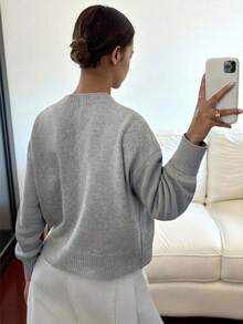 Pull femme automne/hiver, style mode minimaliste, décontracté chic, élégant, confortable, polyvalent et affinant. Top coréen pour les femmes, idéal pour les occasions de travail, les sorties et les vacances