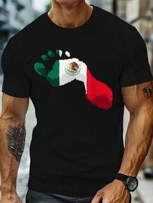 Camiseta hombre cuello redondo y manga corta. Estilo casual con estampados modernos y cómodos. Para hombres y mujeres, estilo pareja, pareja, camiseta de manga corta con estampado de moda - Negro - Ver 2