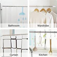 Heavy Duty Extendable Telescopic Shower Curtain Pole Rail Rod Bath Door Window - Silver - View 8