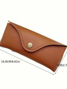 Personalized Name/Initial Brown PU Leather Classic Retro Elegant Eyeglass Case, Portable Glasses Storage Box, Unisex Student Eyewear Accessory - Multicolor - View 7