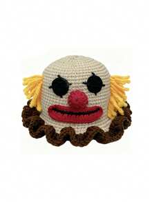 1 件男女通用手工编织小丑风格便帽，有趣独特的街头嘻哈 Y2K 帽 - 小丑 - 查看 18