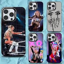 Custodia per telefono compatibile con Liv Morgan W-WWE, adatta per modelli 16, 15, 14, 13, 12, 11, Pro, Max, Plus, Mini, XS, SE, con paraurti rigido opaco nero anti-caduta. Custodia compatibile con modelli 17, 17 Pro, 17 Pro Max.