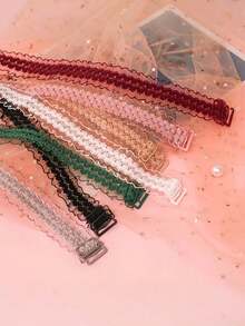 2pcs Lace Elastic Bra Straps, Wide Strap Design - Multicolor - View 9