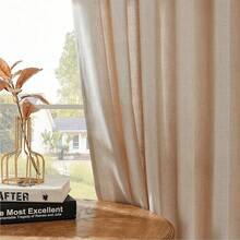 Sheer Curtains 84 Inches Long, White Curtains Living Room 2 Panels Set, Linen Curtains Window Privacy With Filtering (W52 X L84 Inch, Linen), Home Decor - 純粹的幸福 - 查看 10