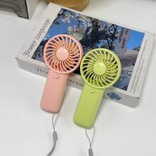 1pc 2-Battery Operated Mini Handheld Fan (Batteries Not Included), Comes With Lanyard. The Fan Runtime Depends On The Battery Capacity, Please Purchase High-Capacity Batteries. - Pink - View 9