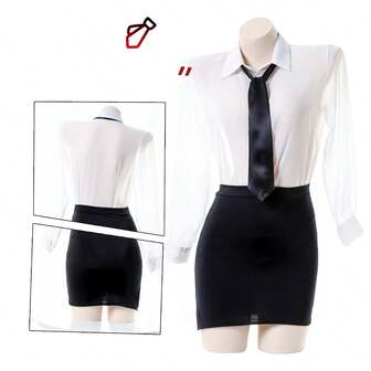High-Quality Cosplay Tight Fitted Mini Skirt Secretary/OL Uniform, Available In Multiple Sizes, Suitable For Nightclub