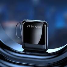 Mini banco de energía de 10000 mAh con carga rápida, luz LED superbrillante, pantalla digital inteligente, entrada micro y tipo C/salida USB-C, 4 cables de carga integrados, cargador portátil para teléfono móvil, ideal para viajes al aire libre. - todo - Ver 9