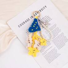 Handmade Crocheted Star Bag Charm Star Keychain Creative Style Bag Pendant Gifts For Women Phone Accessories Personalised Gifts Funny Gifts Stocking Stuffers Phone Charm - Butter Yellow - View 7