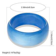 FUNOJOY Acrylic Resin Bangle Bracelets For Women 1-3Pcs Simple Oval Polished-Finish Chunky Bangle Bracelet Wide Wristbands Fashion Jewelry Bracelet For Women{Inchcolor_nameinch:InchA-Royalblueinch} - A-皇家藍 - 查看 4